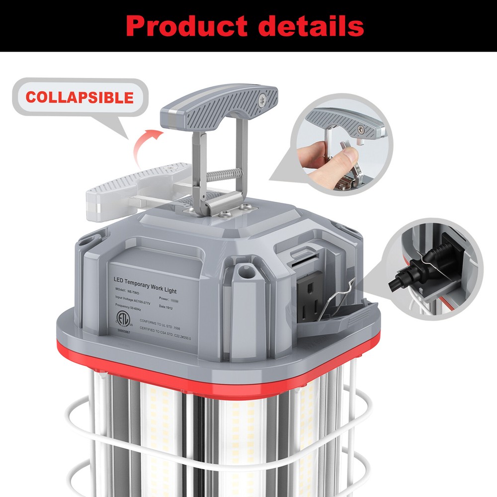 80W Linkable LED Temporary Work Light Building Construction Workshop Portable