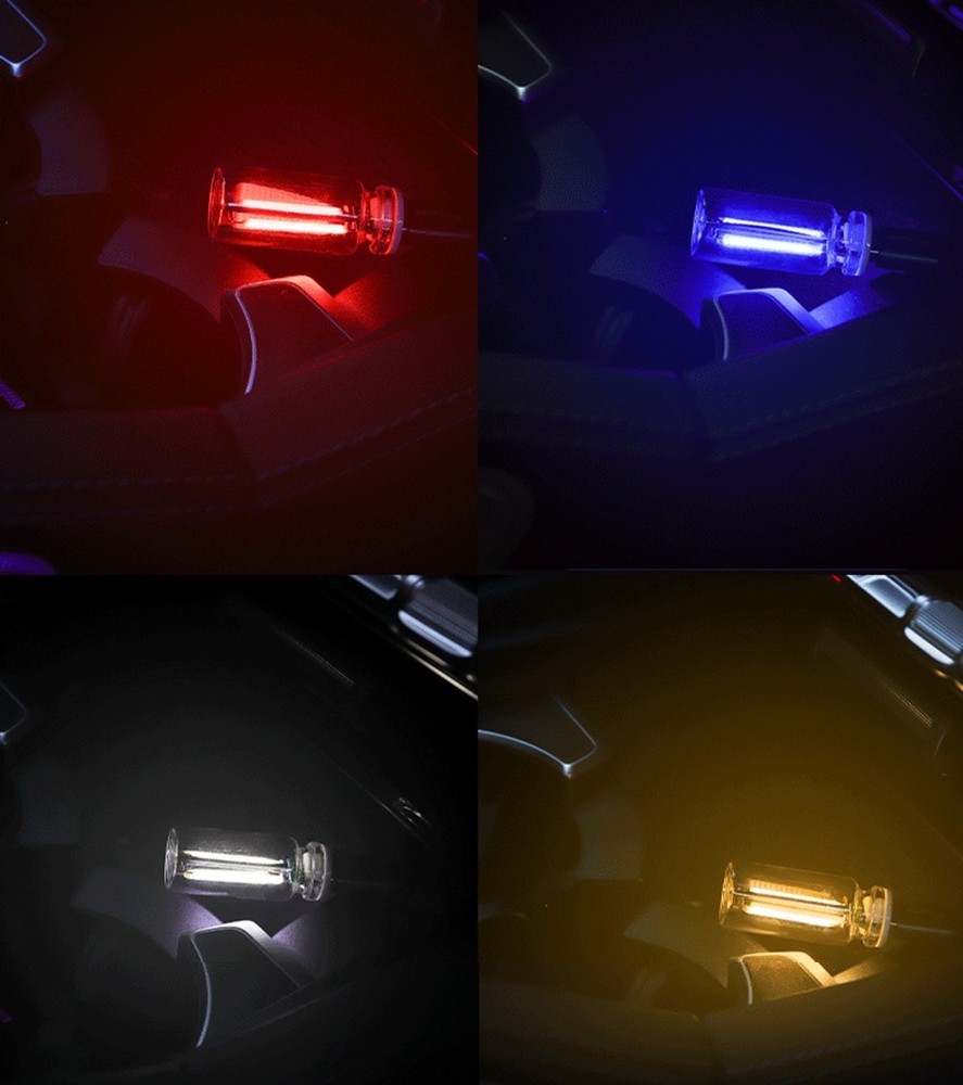 1X Blue Touch Control Car USB LED Light Atmosphere Night Light Dimmable New