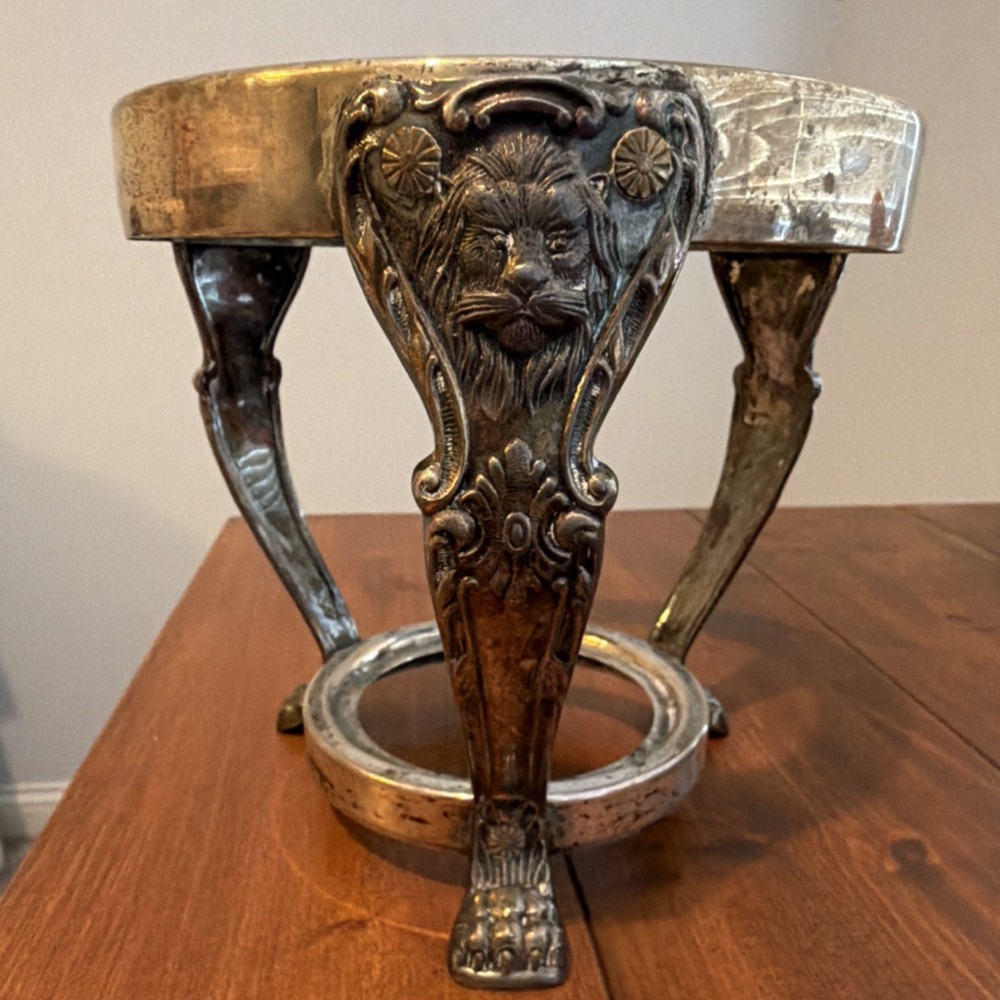 Silver Plated Ornate Dish Stand Lion Paw Feet Elegant Vintage Gothic
