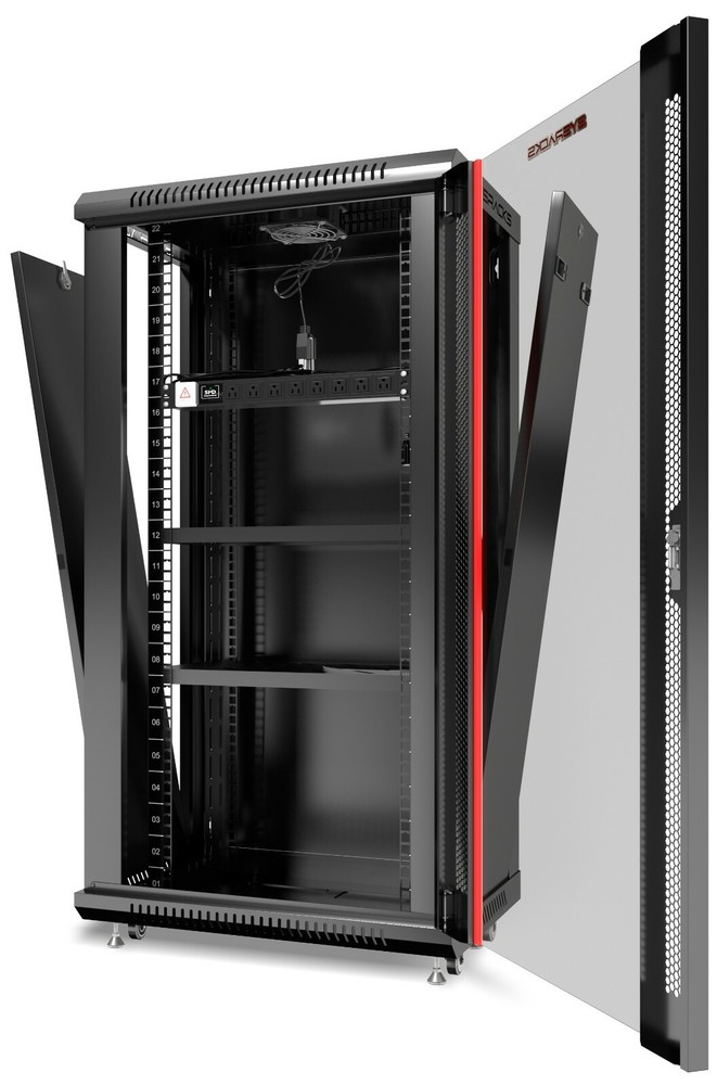 22U Wall Mount Server Rack Locking Network Cabinet Box Data Enclosure 24” Depth
