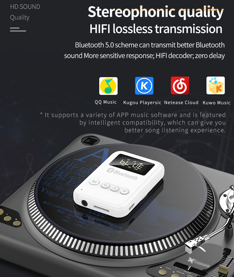 Bluetooth Wireless Adapter Receiver&FM Transmitter MP3 Player Home Car Stereo