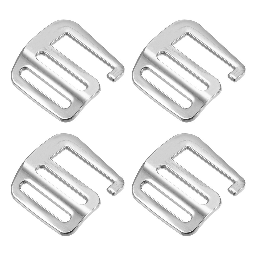 0.98" Webbing Release G Hook Buckle Adjusters for Backpack Strap, 4Pcs Silver
