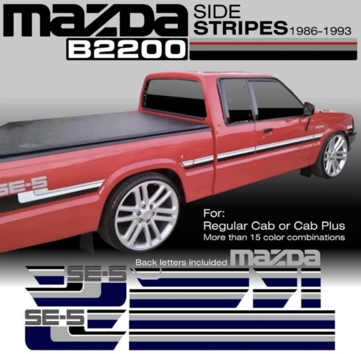 MAZDA B2200  STRIPES GRAPHICS DECALS