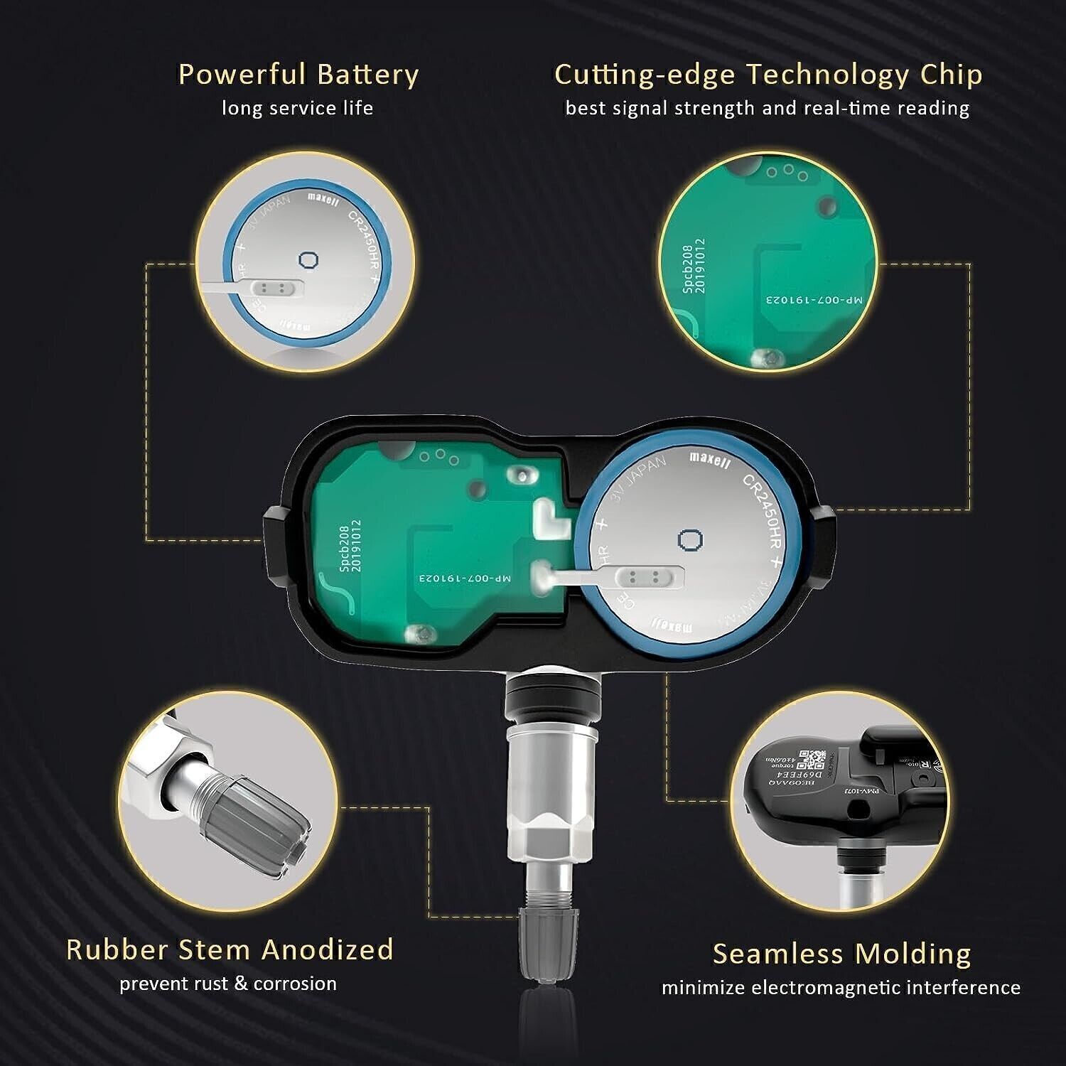 4x Tire Pressure Sensor TPMS OEM: 42607-33021 For Toyota Corolla Lexus PMV-107J.