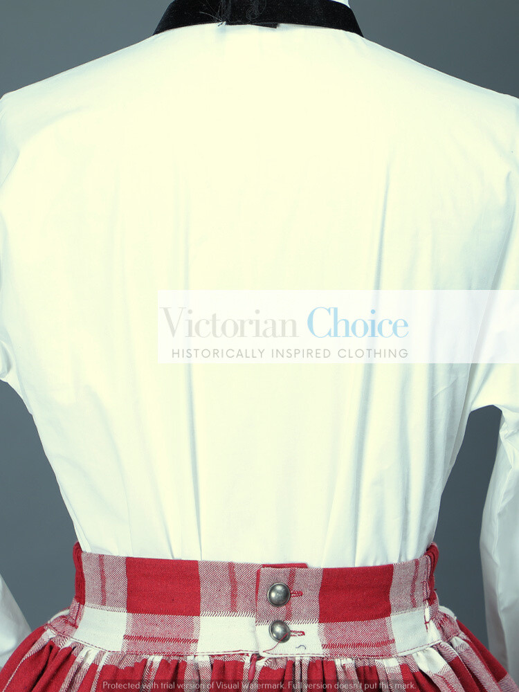 Victorian Civil War Dickens Tartan Day Dress Pioneer Women Theater Costume 314