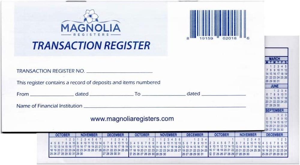 18 Pack Checkbook Registers Transaction Ledgers