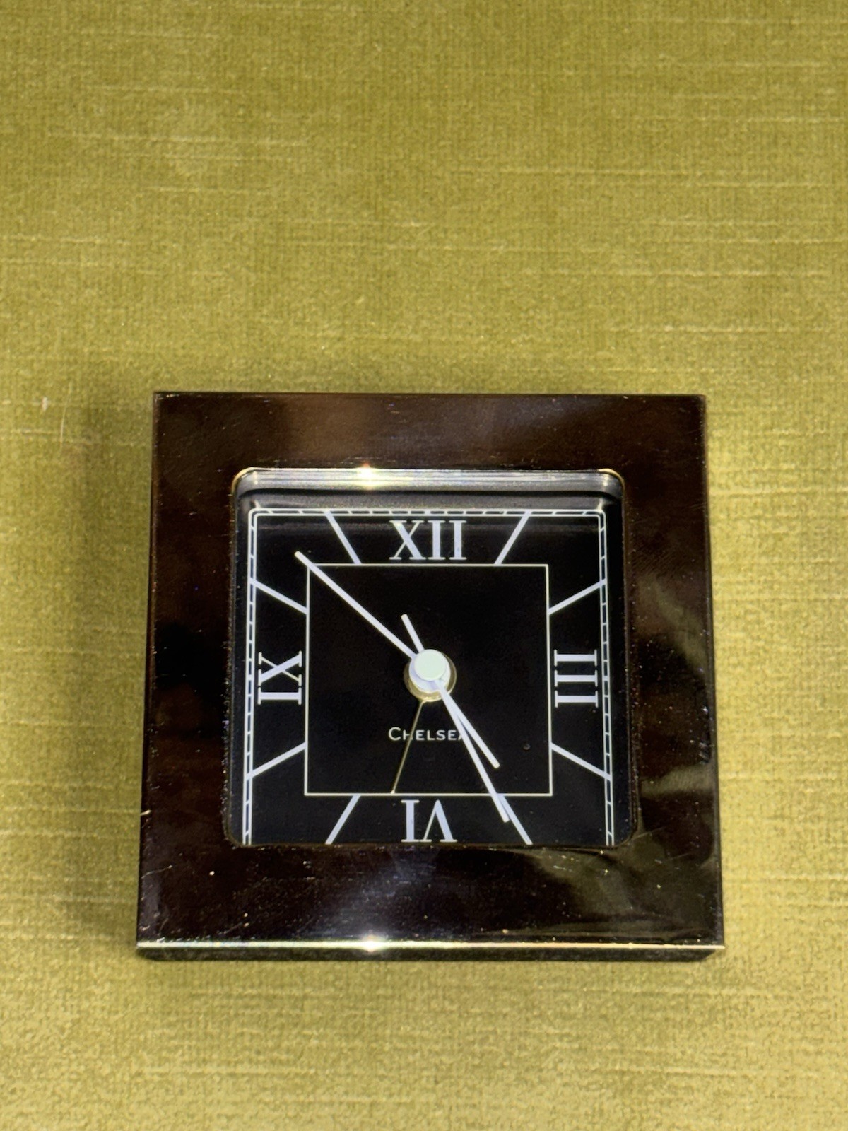 Chelsea Polished Nickle Art Deco Desk Alarm Clock German Quartz Movment 3"