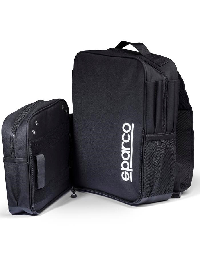Sparco Co-Driver Plus Backpack Bag Multiple Storage Pockets Black