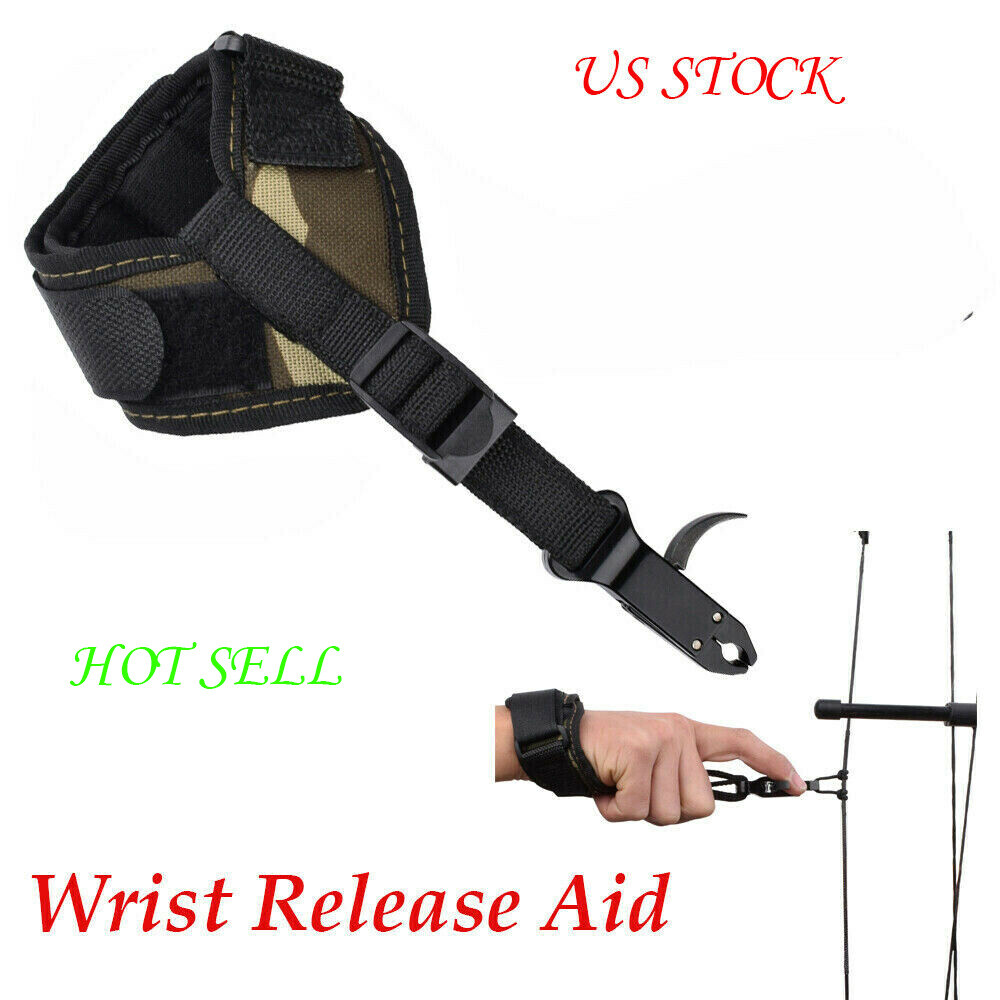 Archery Release Aids Strap Trigger Caliper Wrist Adjustable Compound Bow Hunting