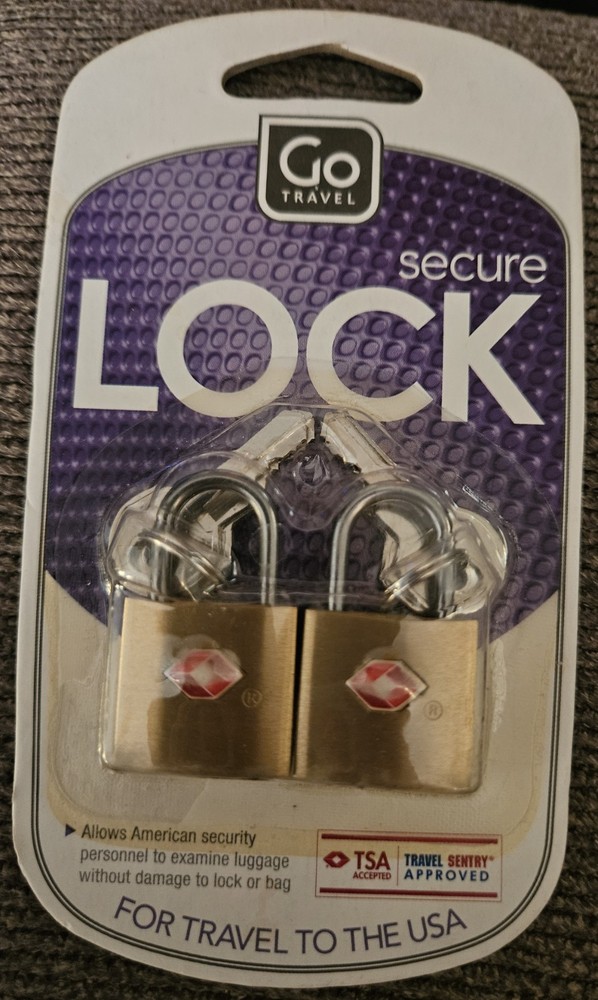 Go Travel Secure Lock Key 2 Pair USA Solid Safe Secure TSA Accepted Sealed NEW🔐