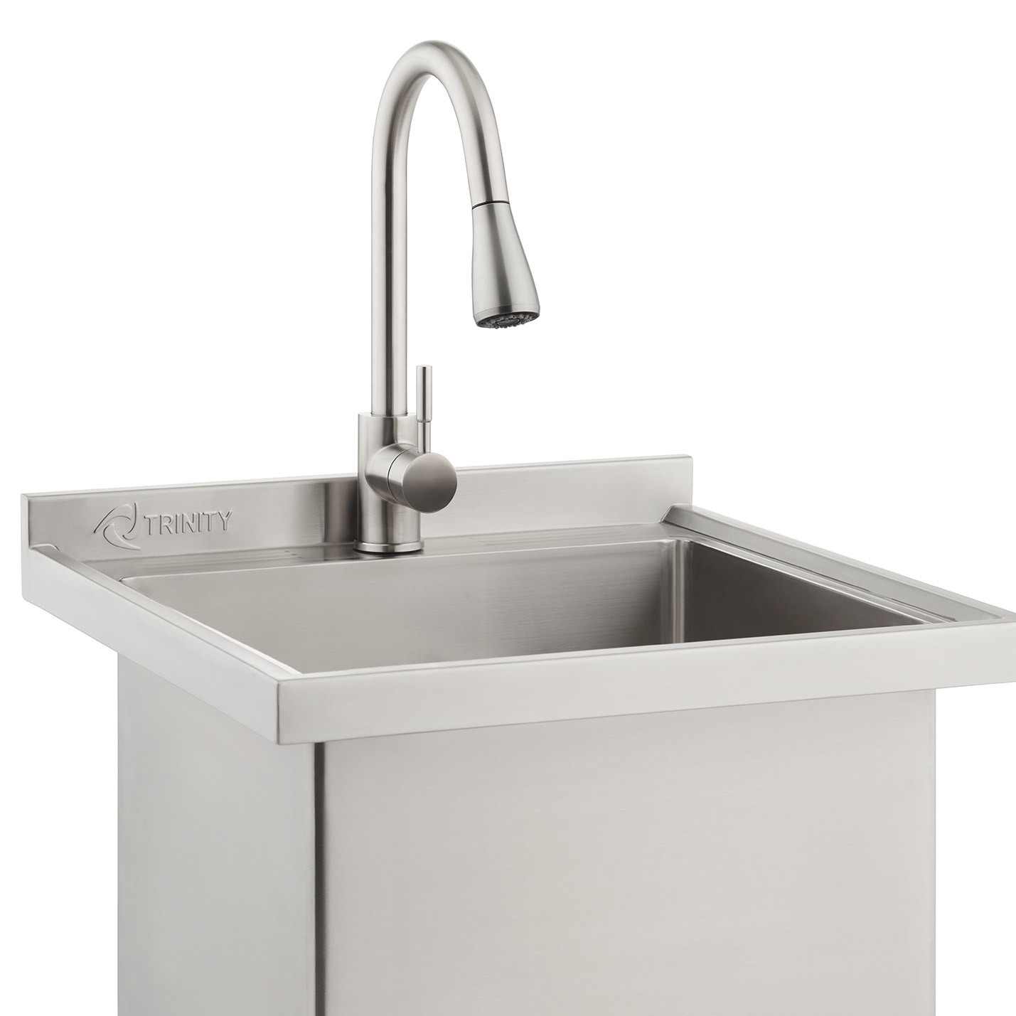 TRINITY 18” x 16” x 13” Stainless Steel Utility Sink with Pull-out Faucet, NEW