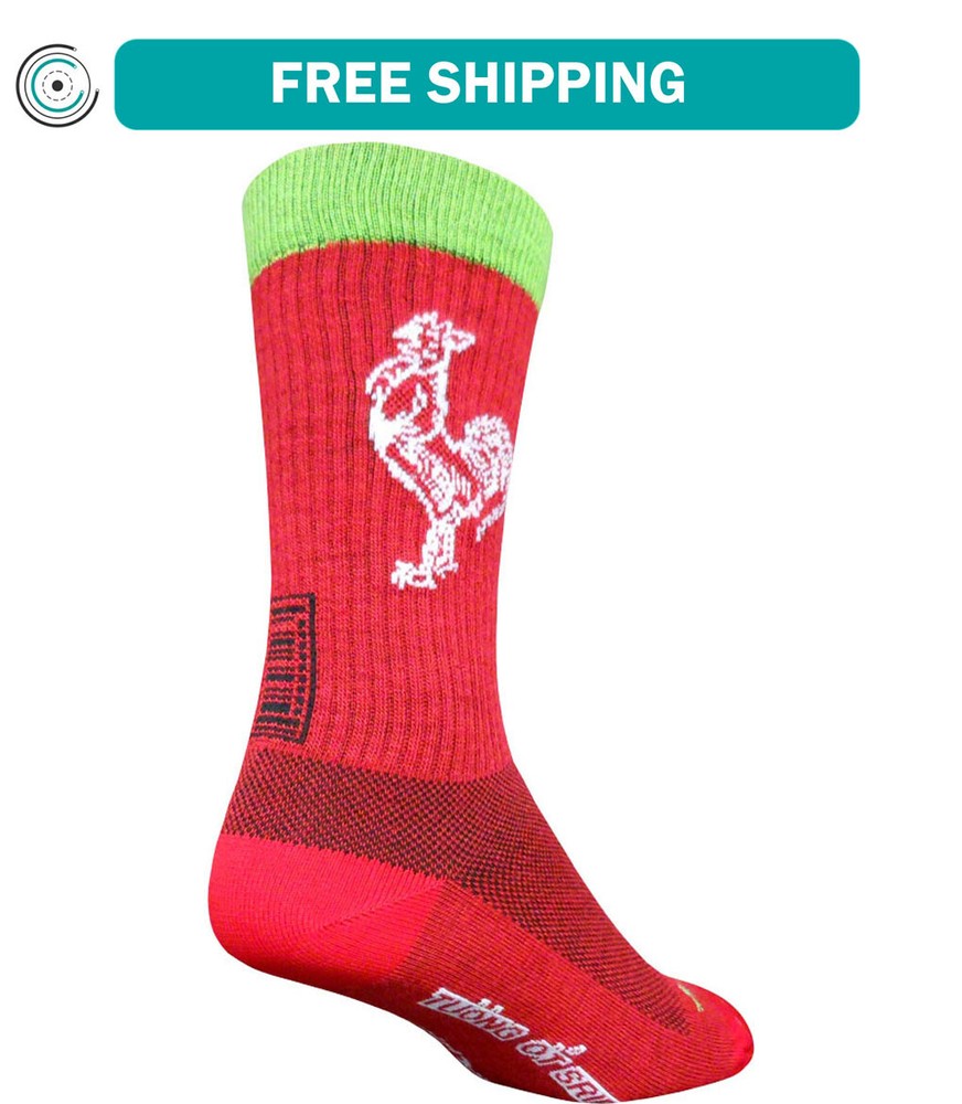 SockGuy Sriracha Wool Socks - 8 inch, Red, Small/Medium