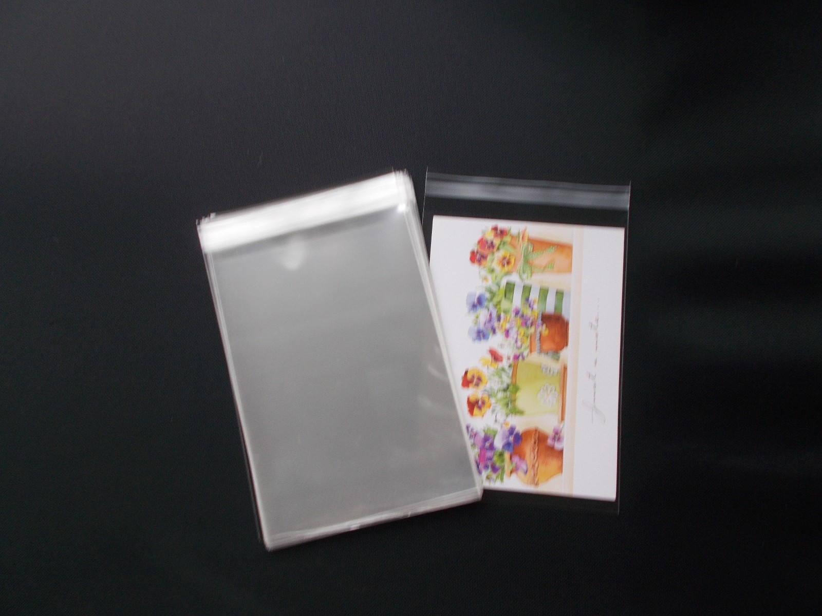 100 CLEAR CELLO SELF SEAL BAGS SLEEVES ENVELOPES 4-3/4 x 6-1/2 CARDS A6