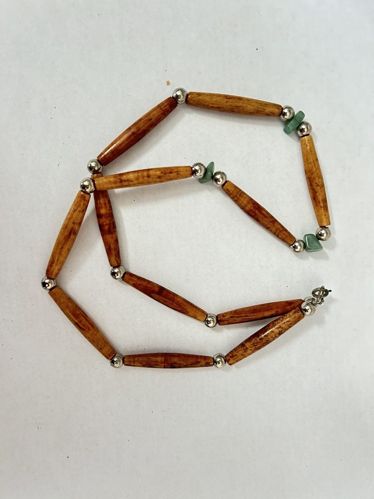 Handmade dyed bone tribal necklace B10