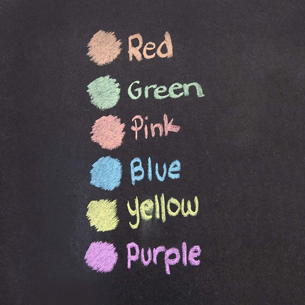 4 Pack - Assorted Dustless Chalk Non-toxic Drawing Home School Office