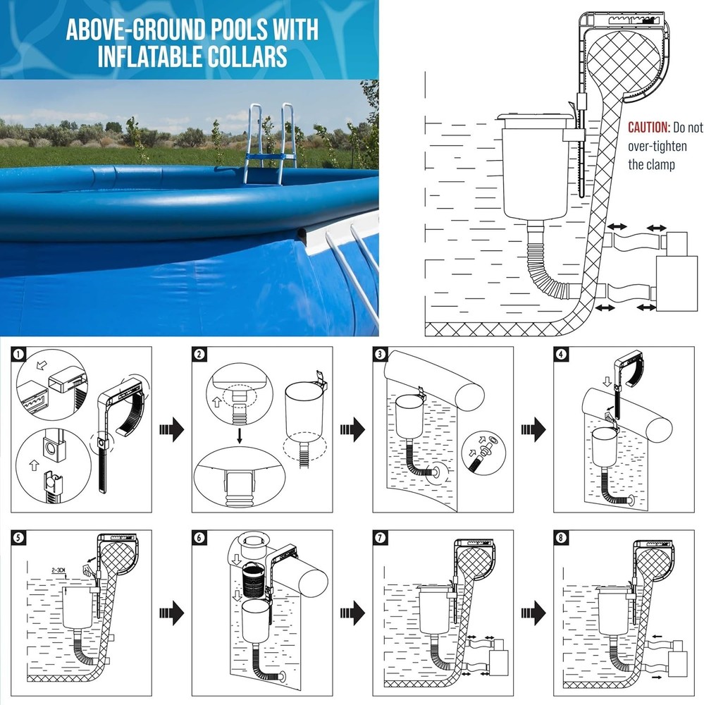 Floating Pool Skimmer - Wall Mount for Easy Installation