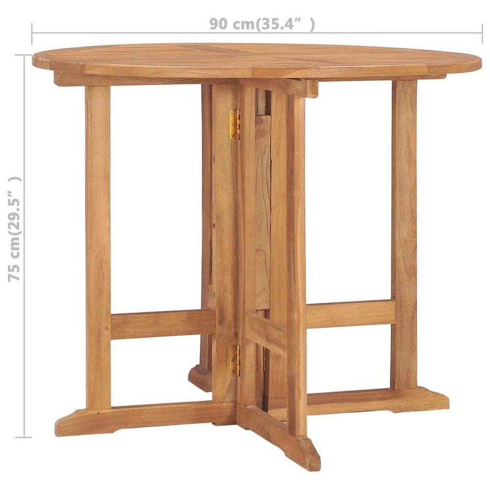 Dining Table Teak Solid Teak Wood Medium Foldable Dining Table
