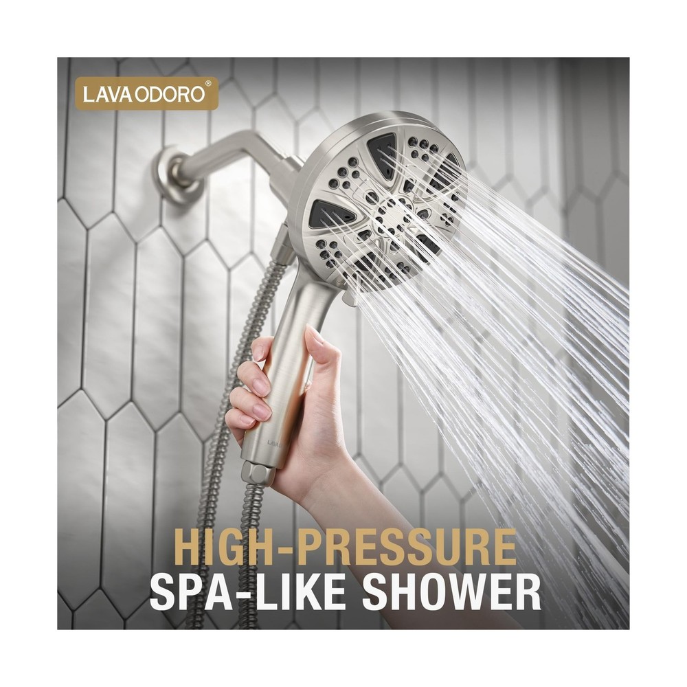 LAVA ODORO Handheld Shower Head with Magnetic Docking System, 10-Function Hig...