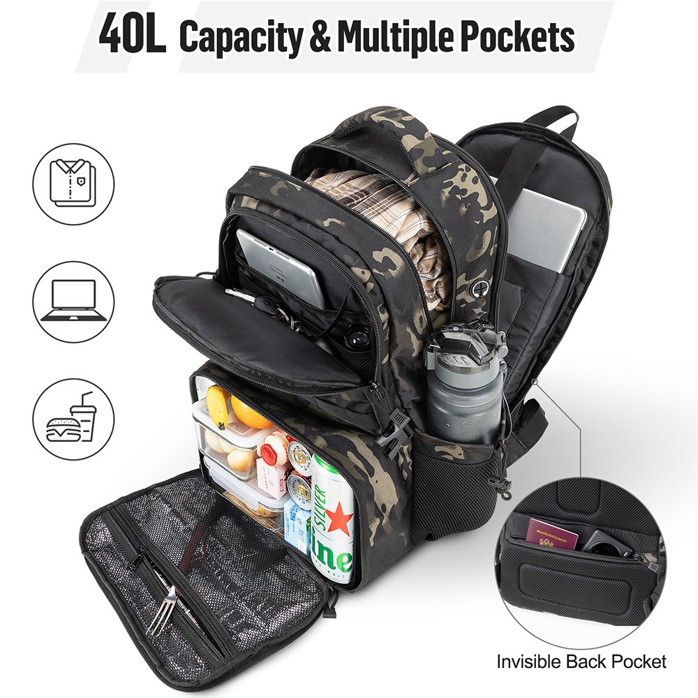 Tactical Backpack Designed for Hiking & Work, Includes 17" Laptop & Insulated