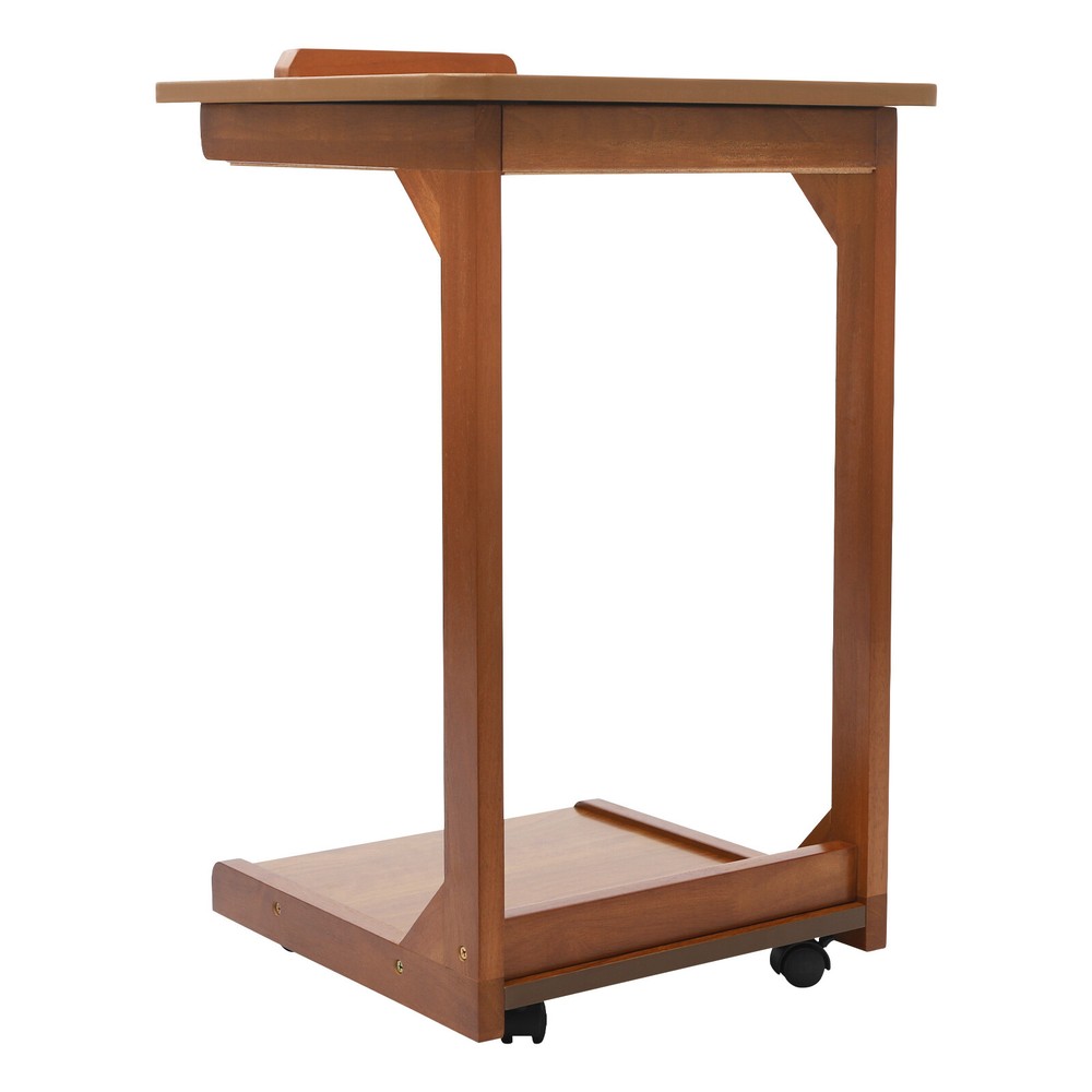 C-shaped Table Couch Table Sofa Bed Side Table W/ Wheels 40*40*63cm 0-40° Angle