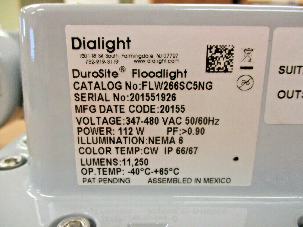 DIALIGHT, DUROSITE FLOODLIGHT, FLW266SC5NG