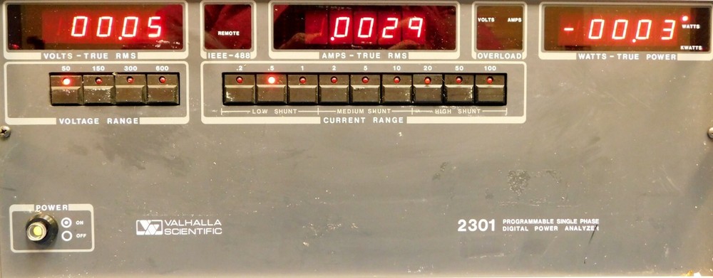 Valhalla Scientific 2301 Single-Phase Power Analyzer Untested