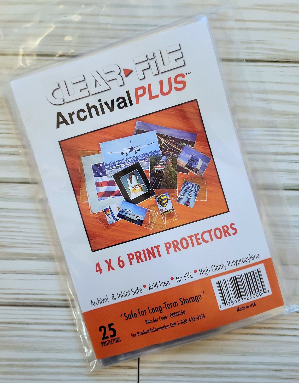 Clear File Acid-Free Archival Photo Print Protectors 4 x 6"  25-Pack #000025B