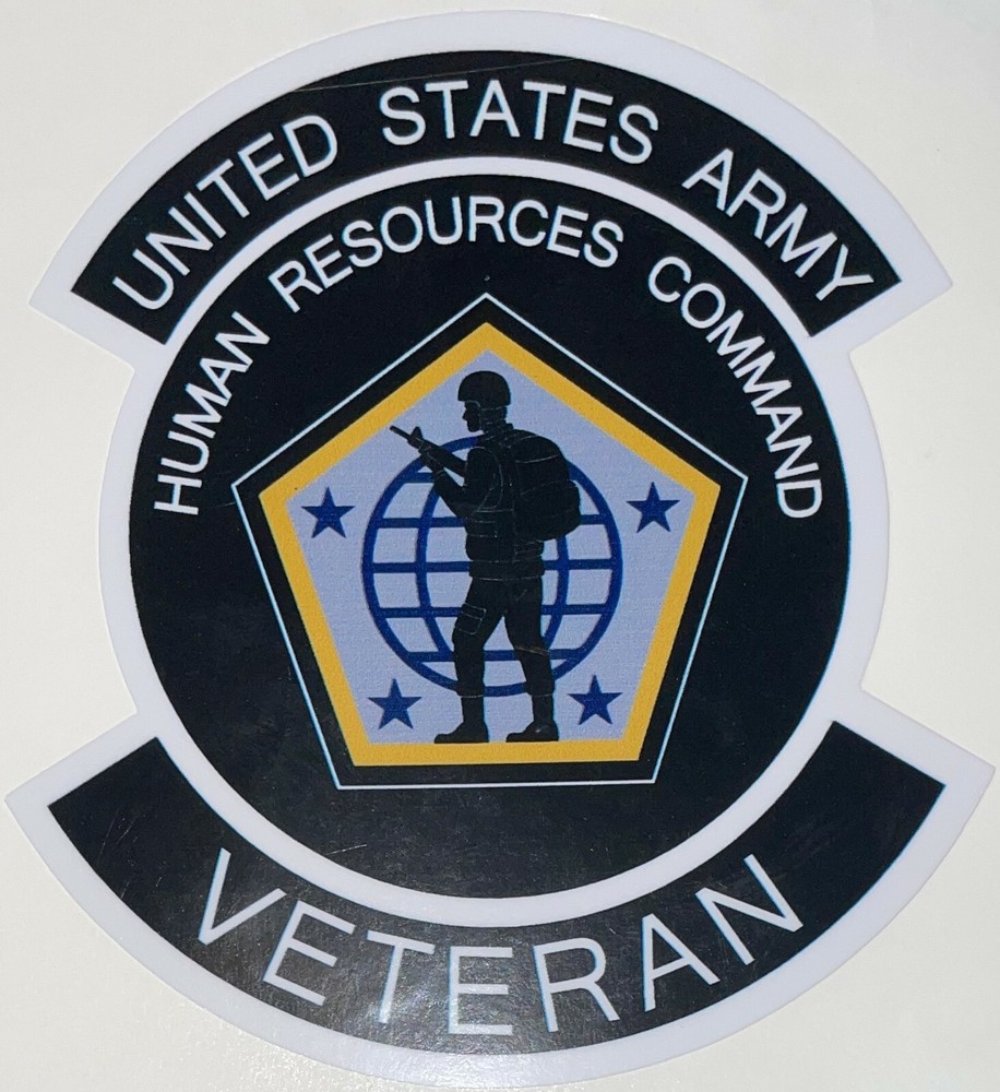 US Army Human Resources Command Veteran Sticker Waterproof D682