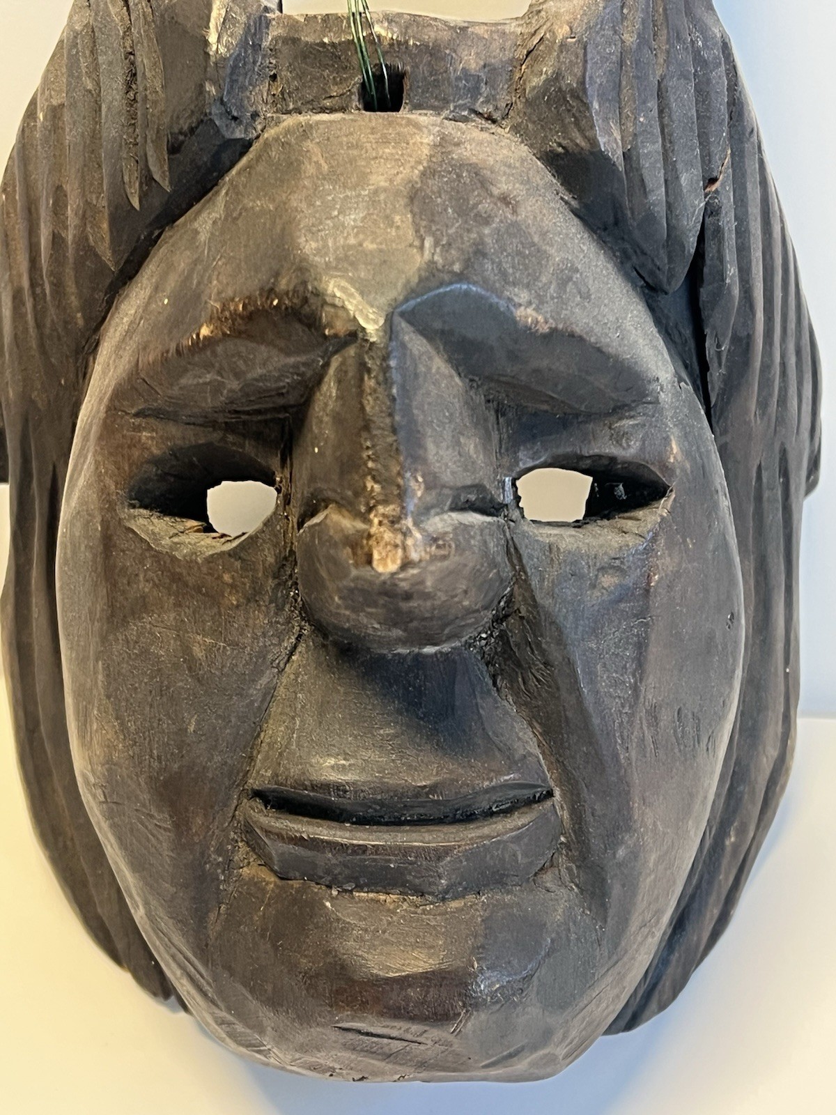 Antique Native American indian Hand Carved Totem Style Wooden Wall Hanging Mask