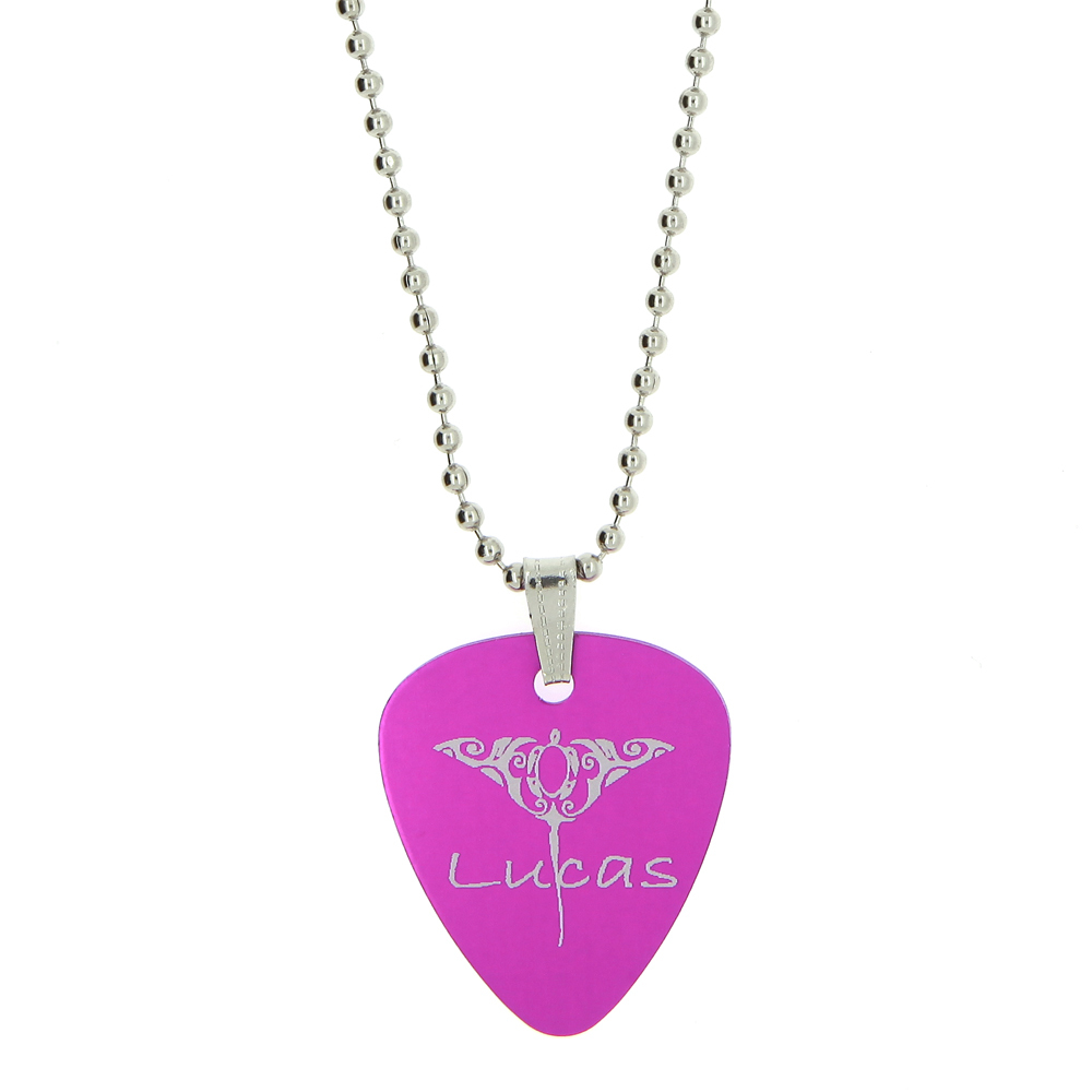 Keepsake Custom Engraved Guitar Pick Necklace