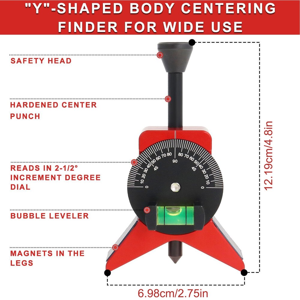 Pipe Center Finder, Pipefitter Tools w/ Centering Head, Pipe Fitting