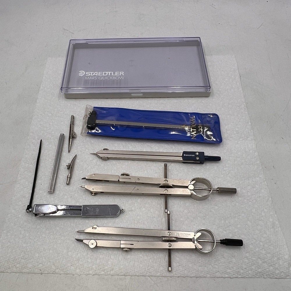 STAEDTLER MARS QUICKBOW National Kern Compass Drafting tools lot (case broken)