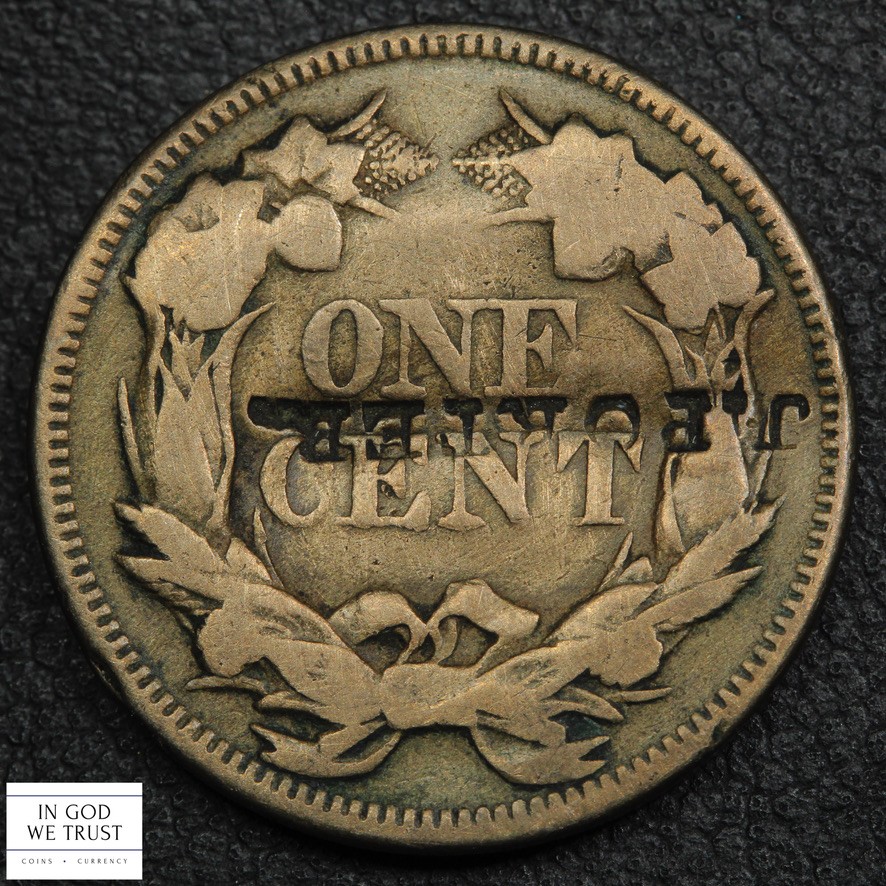 'J.PORTER.' Counterstamp 1857 Flying Eagle Cent 1C - Cleaned