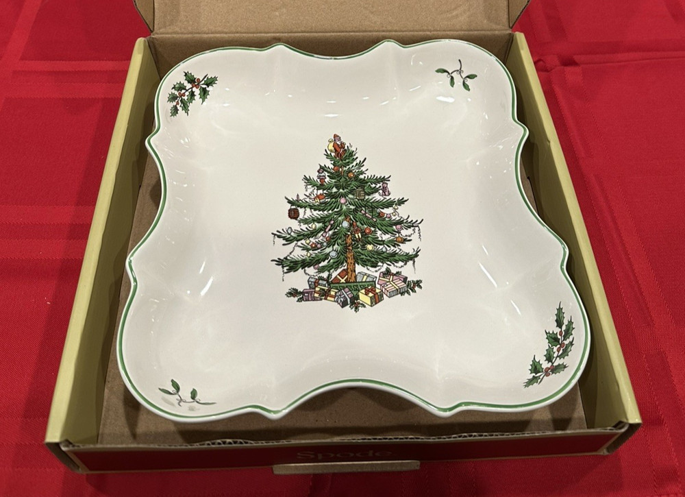 SPODE CHRISTMAS TREE DEVONIA TRAY , CANDY/COOKIE PLATE