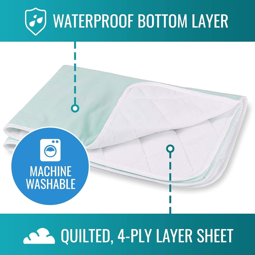 Protector Impermeable 28 x 36 in 4 Capas Cama Colchon Reutilizable