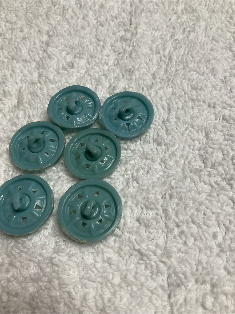 Vintage Turquoise Blue Plastic Buttons