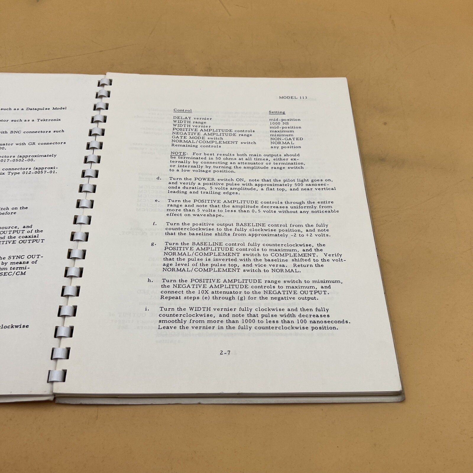 Datapulse Model 113 Pulse Generator Operation and Maintenance Manual Preliminary