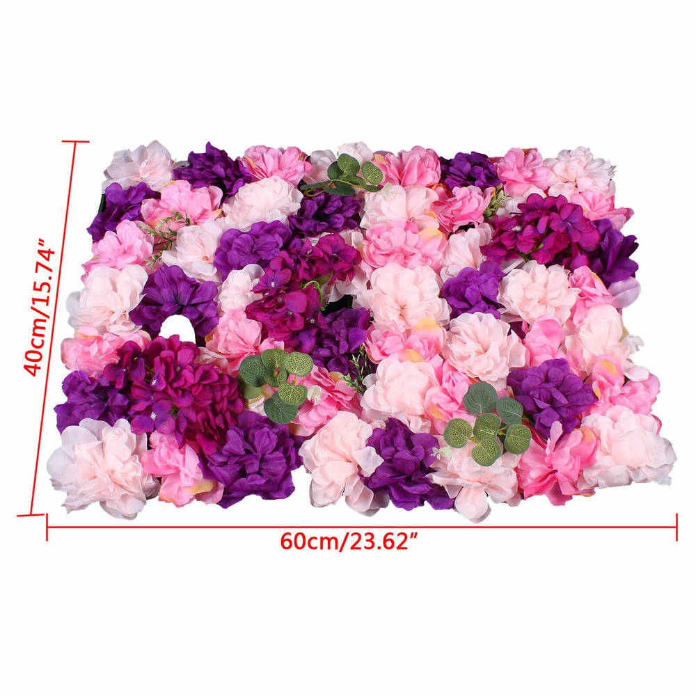 6 Pack Artificial Flower Wall Panels 3D Flowers Wall Panel Backdrop for Wedding