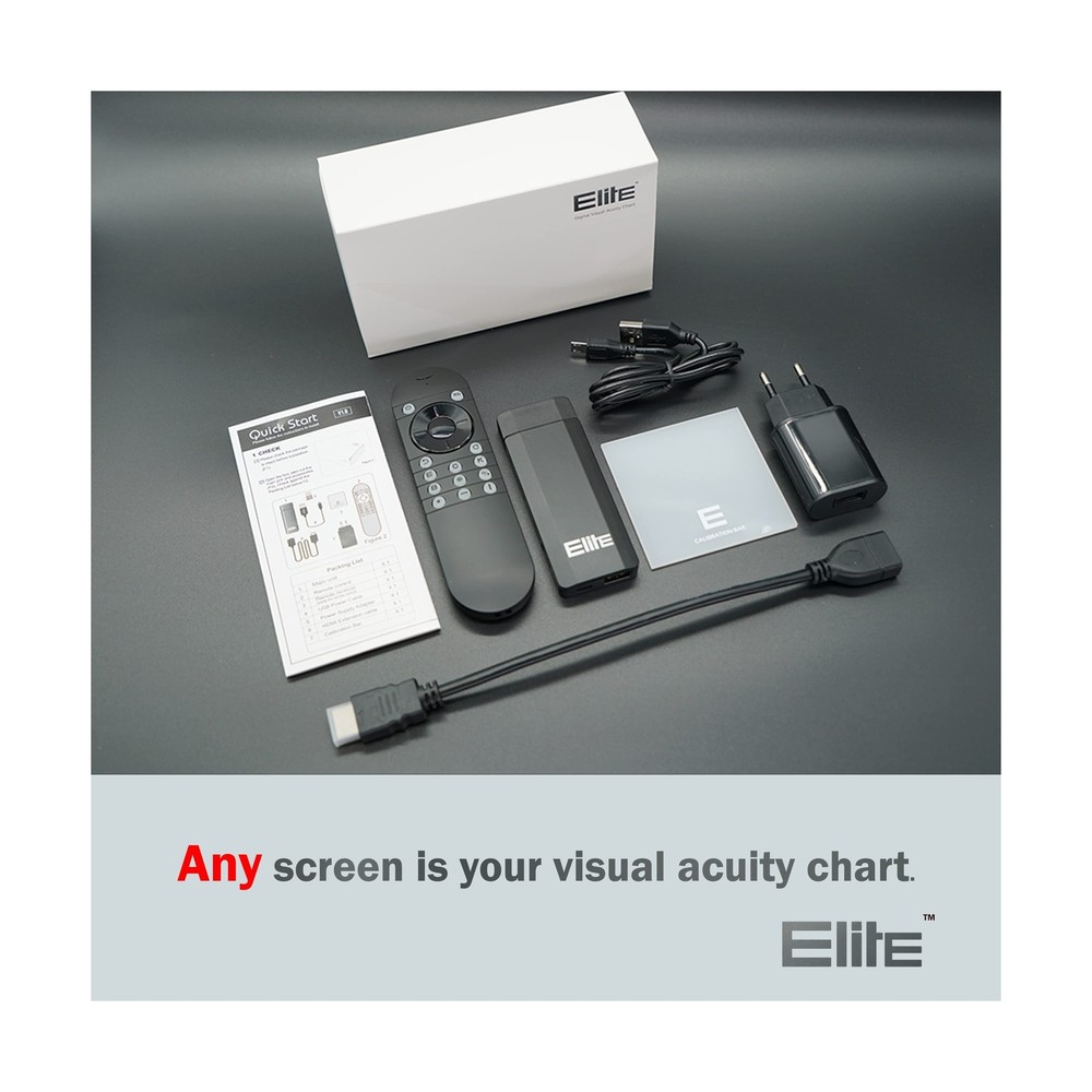 Elite Digital Visual Acuity Chart System with a Wireless Fluorescent Keypad R...