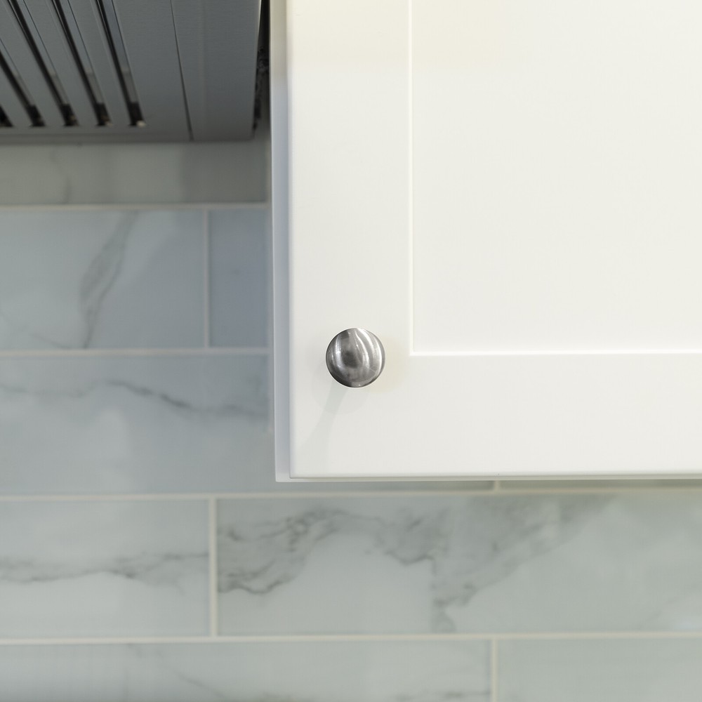 Solid Steel Mushroom Knob Pull Brushed Nickel Kitchen Bath Door Cabinet Handle