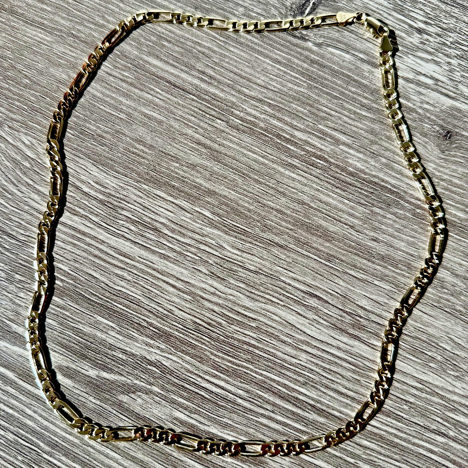 Heavy Men's 14k Gold Stamped Italian Figaro Link Chain Necklace 20" Inches 5MM