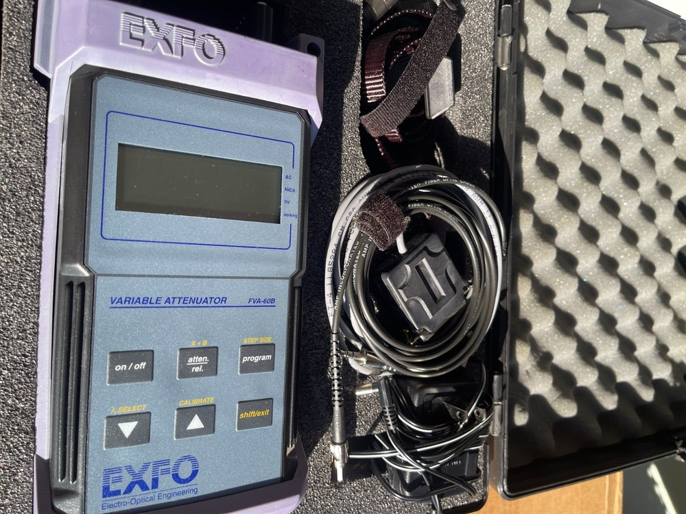 EXFO FVA-60B Optical Variable Attenuator with protective holder / stand