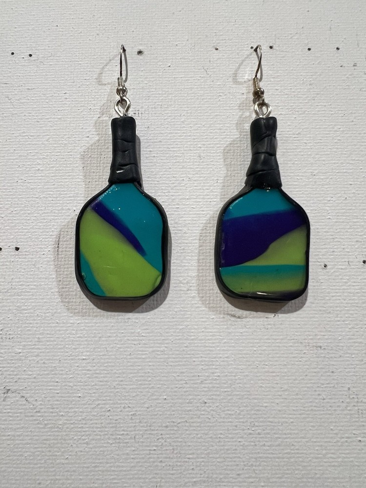 Pickleball Paddle Handmade Polymer clay earrings.