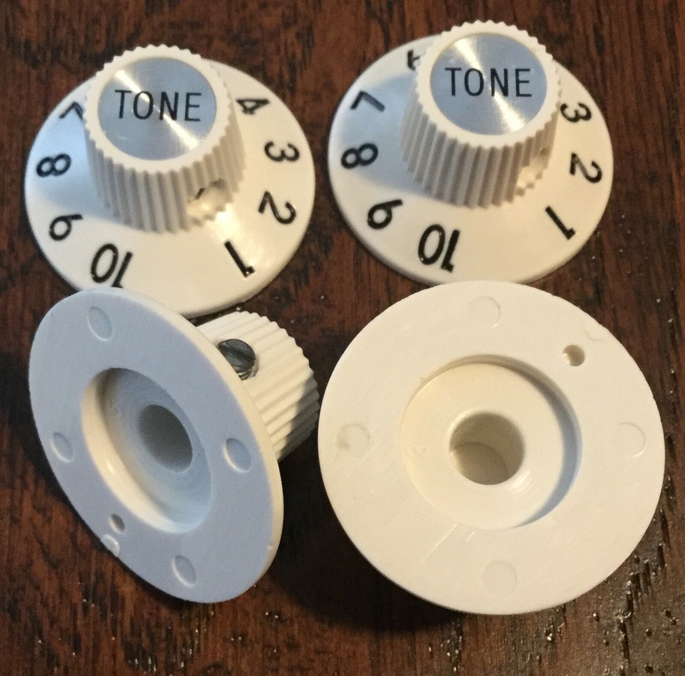 (4) AGED WHITE / Witch Hat Guitar Knobs / Vol Tone / Set Screw / Jazzmaster