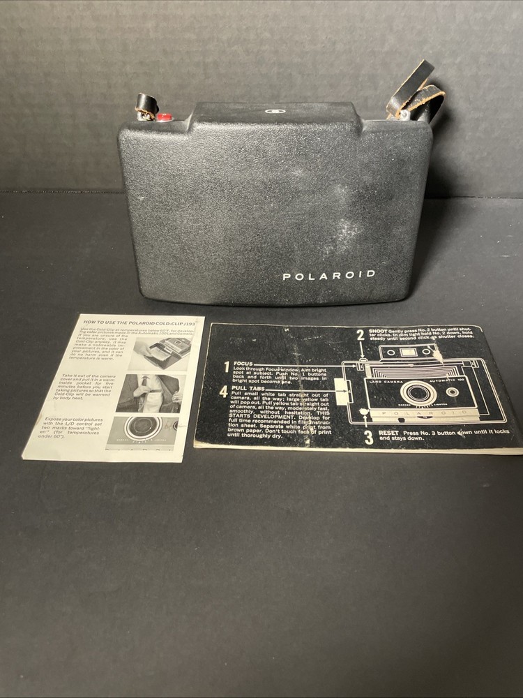 Polaroid Automatic 100 Land Camera Bundle with Instructions Cold Clip Untested
