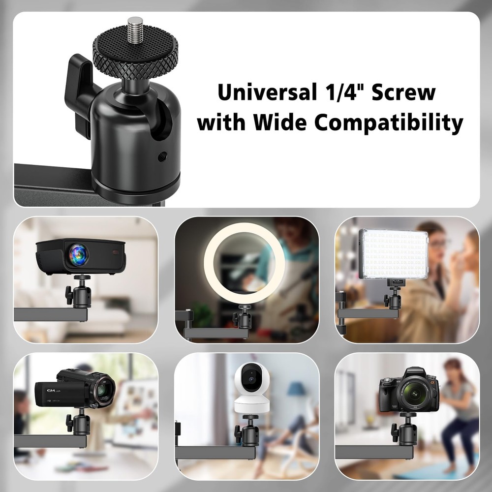 JUBOR Projector Wall Mount, 360° Rotation Adjustable Projector Webcams Stand ...
