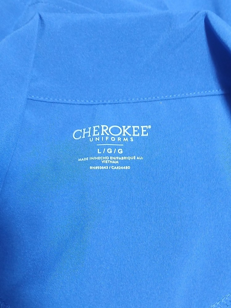 Cherokee Lab Coat Scrub Jacket Blue Large