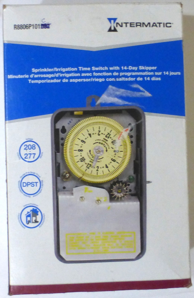 Intermatic R8806P101C Irrigation Program Time Switch with 14-Day Skipper, USED