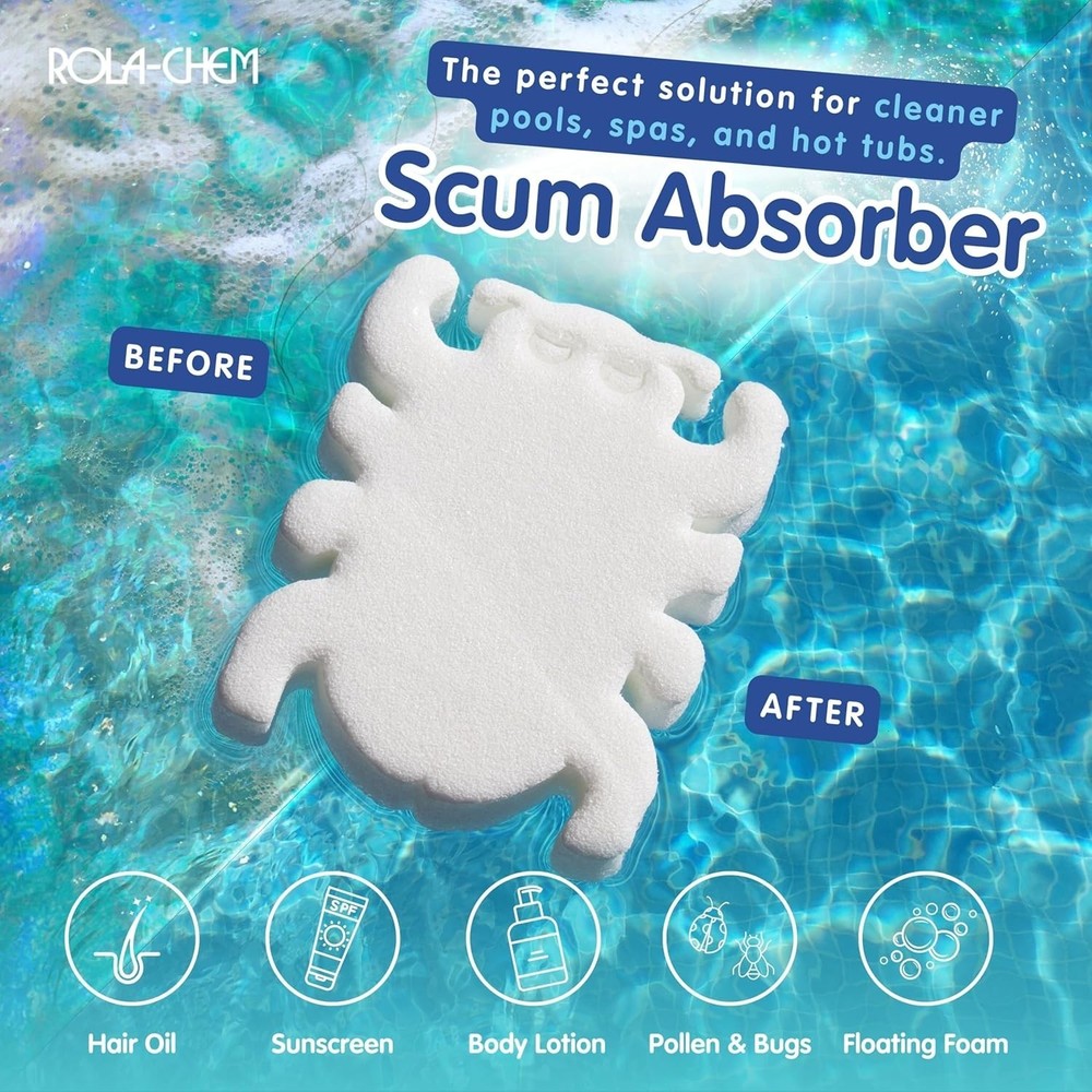 2 Pack Scumbug Spa & Pool Scum Absorber - Lasting Durability & Reusability