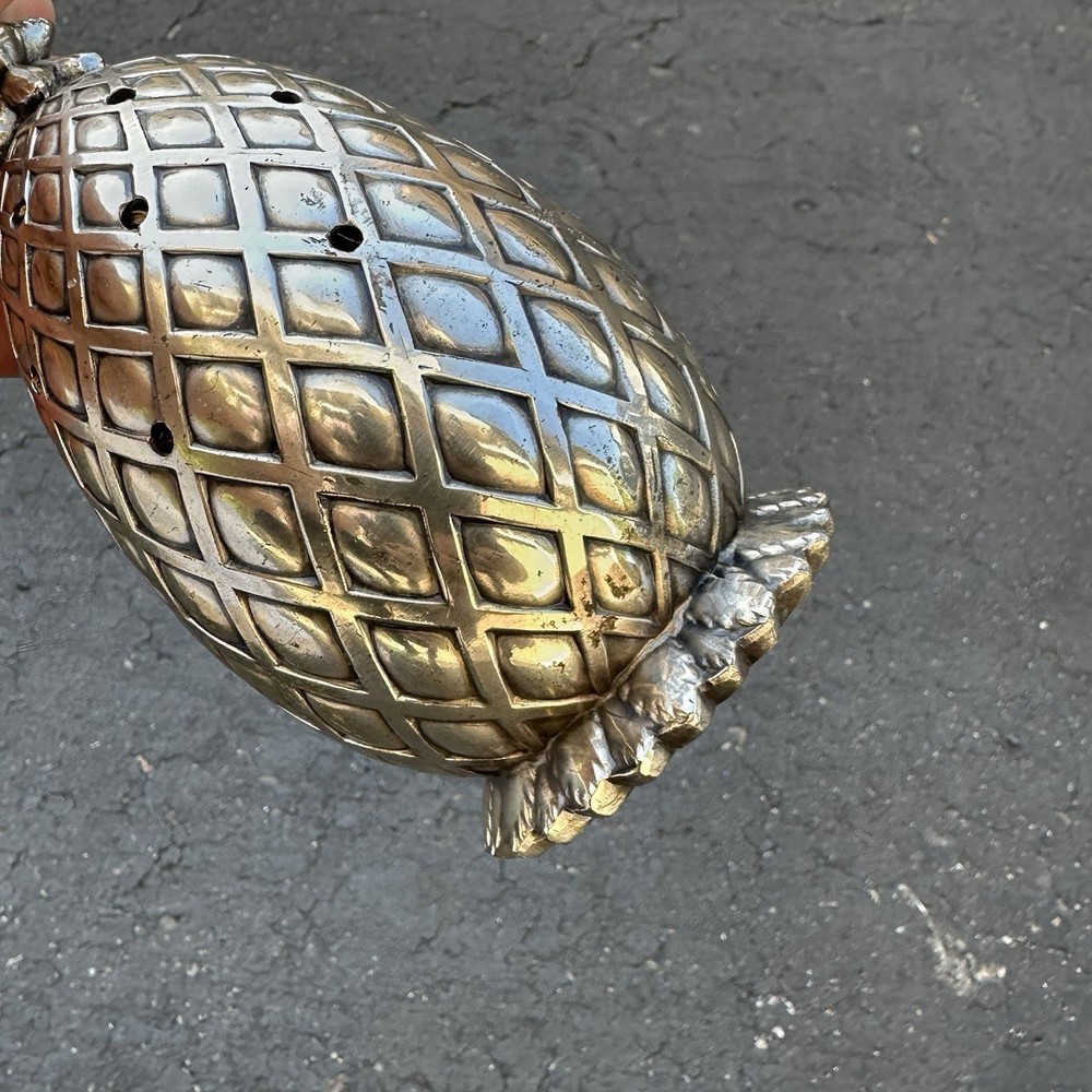 Eleanor Claire Design Pineapple Potpourri Statue - Silver Plate Vintage 5.75"